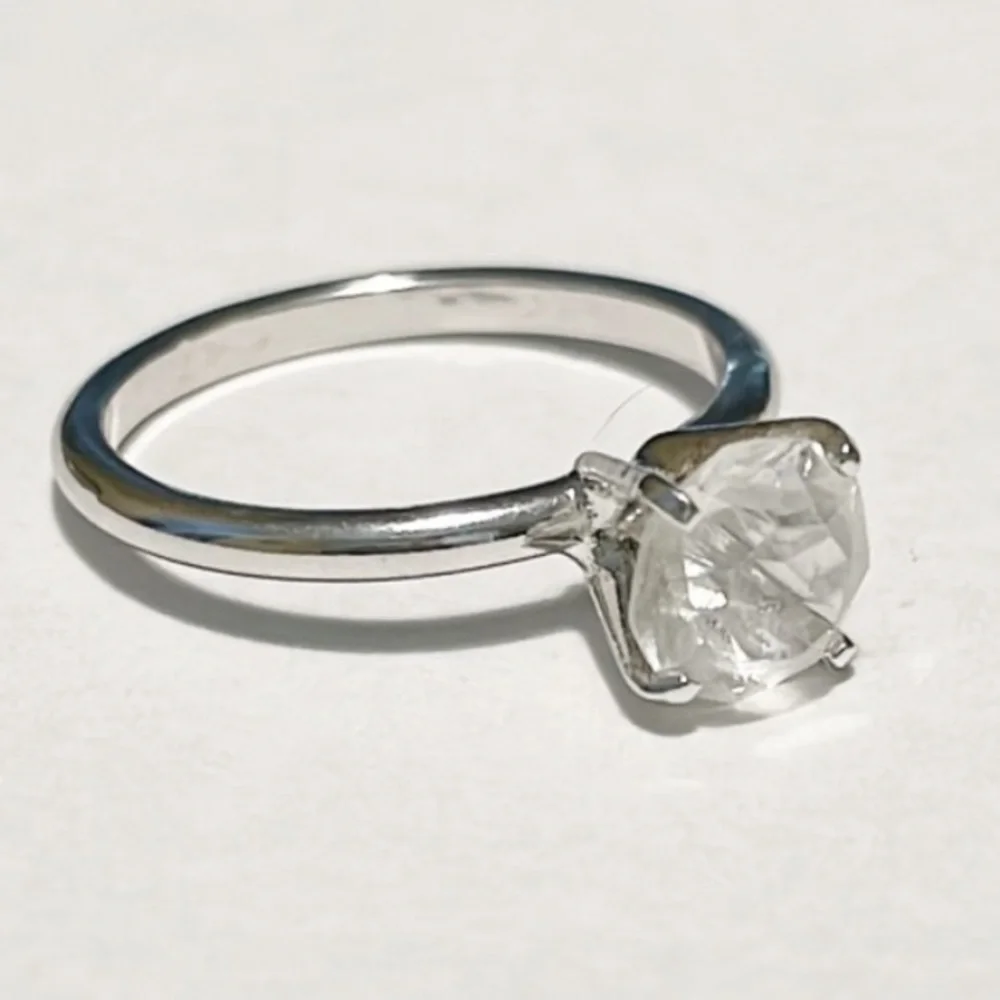 Vintage silver faux diamond cocktail ring size 7
